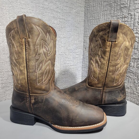 Justin Canter Men's Size 9.5D US Dusky Brown Leather Pull on Western Boots - Picture 1 of 9